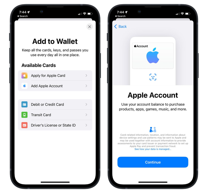 霍州苹果手机维修分享iOS 15.5钱包App如何添加 Apple 账户 